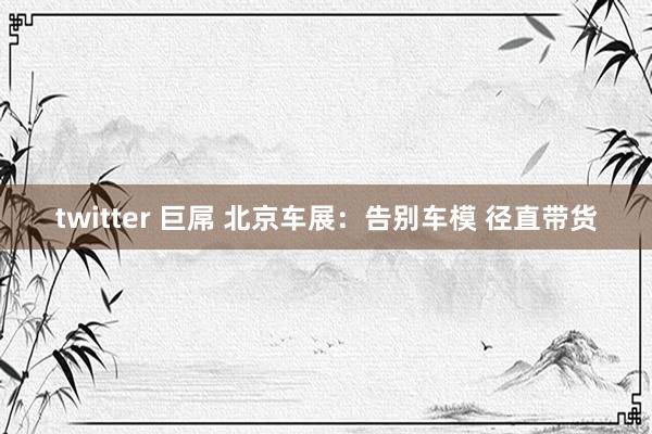 twitter 巨屌 北京车展：告别车模 径直带货