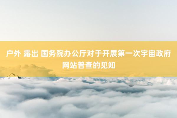 户外 露出 国务院办公厅对于开展第一次宇宙政府网站普查的见知