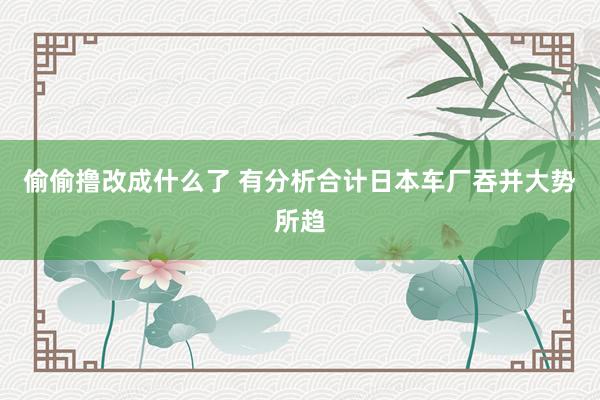 偷偷撸改成什么了 有分析合计日本车厂吞并大势所趋